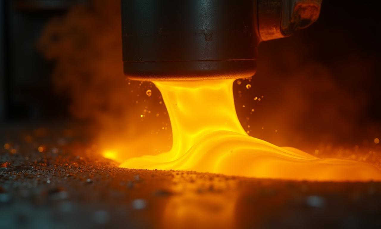 용해된 금속이 흐르는 모습